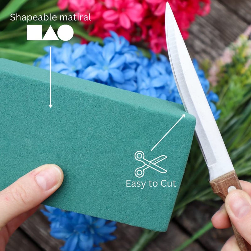 FLOFARE Pack of 6 Floral Foam Blocks Each (5.5""L x 3.1""W x 1.7""H) Green Wet & Dry Flower Foam for Fresh & Artificial Flower Arrangement  Plant Foam  Florist Supplies for DIYs  Arts  Crafts & Weddings - Image 4